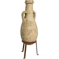 BISCOTTINI Alte Amphore mit Terrakotta-Henkeln und eisernem Vasenboden