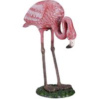 RELAXDAYS 1 x Dekofigur Flamingo, wetterfest, frostfest, Gusseisen, Innen und Außen, Gartendeko, HxBxT 41 x 34 x 17,5 cm, pink