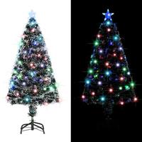 vidaXL Kerstboom met LED en standaard 120 cm glasvezel