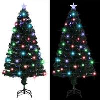 vidaXL Künstlicher Weihnachtsbaum mit Ständer/LED 150 cm Fiberoptik 