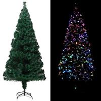 vidaXL Künstlicher Weihnachtsbaum mit Ständer Grün 210 cm Fiberoptik 