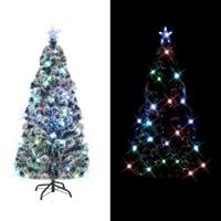 vidaXL Künstlicher Weihnachtsbaum mit Ständer/LED 210 cm Fiberoptik . 