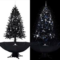 VidaXL Kerstboom sneeuwend met paraplubasis 190 cm PVC zwart