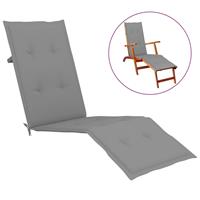 VIDAXL Liegestuhl-auflage Grau (75+105)x50x4 Cm