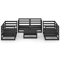 Vidaxl - 7-tlg. Garten-Lounge-Set Schwarz Massivholz Kiefer