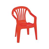 Sunnydays Kinderstoel - rood - kunststof - buiten/binnen 37 x B35 x H52 cm - tuinstoelen - Kinderstoelen