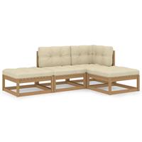 vidaxl 4-tlg. Garten-Lounge-Set mit Kissen Kiefer Massivholz