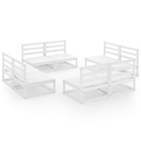 vidaXL 8-tlg. Garten-Lounge-Set Weiß Kiefer Massivholz 