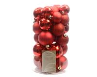 KSD Kerstbal plastic glans-mat-glitter assorted kerstrood 