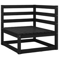 VIDAXL Garten-Ecksofas 2 Stk. Schwarz Kiefer Massivholz