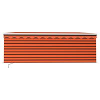 VIDAXL Gelenkarmmarkise Einziehbar mit Volant & LED 4x3 m Orange Braun