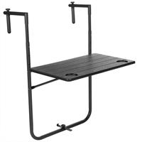 PRIMEMATIK Verstellbarer rechteckiger Tisch für Balkon 60x36cm schwarz