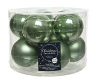 Decoris kerstbal glas d6cm s.groen 10st