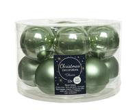 Decoris kerstbal glas d5cm s.groen 12st