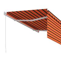 VIDAXL Gelenkarmmarkise Einziehbar mit Volant 3x2,5 m Orange & Braun