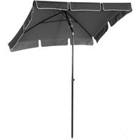 Sunny Tuinparasol rechthoekig staal 180/m² polyester grijs 200 x 125 x 235 cm