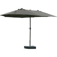 Outsunny Sonnenschirm Doppel mit Schirmständer Gartenschirm 460x270cm Dunkelgrau - dunkelgrau - 
