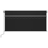 VIDAXL Gelenkarmmarkise Einziehbar mit Volant & LED 3x2,5 m Anthrazit