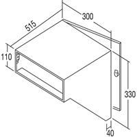 RENZ Durchwurfbriefkasten schräg,300x330x515 mm,Mauerstärke 535mm,Stahl verzinkt