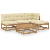 vidaxl 5-tlg. Garten-Lounge-Set mit Kissen Kiefer Massivholz