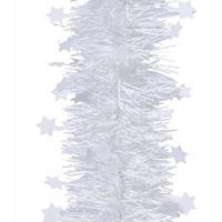 4x Kerstslingers Sterren Winter Wit 10 X 270 Cm - Guirlande Folie Lametta - Winter Witte Kerstboom Versieringen