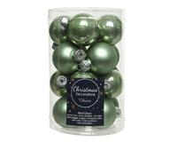 kerstbal glas d3.5cm s.groen 16st