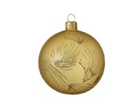 Decoris Glazen kerstbal - Met veren van glitter - Mat doorzichtig - 8cm