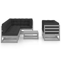 vidaXL 8-delige Loungeset met kussens massief grenenhout