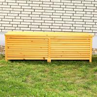 MUCOLA 140CM Holz Auflagenbox Kissenbox Gartenbox Gartentruhe Auflagen Truhe Holztruhe
