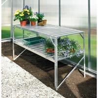 Vitavia Pflanztisch (2 Ebenen) für Gewächshäuser aluminium eloxiert 120 x 52 x 76 cm