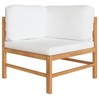 vidaXL 7-tlg. Garten-Lounge-Set mit Creme Kissen Massivholz Teak 