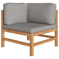 vidaXL 8-tlg. Garten-Lounge-Set mit Grauen Kissen Massivholz Teak 