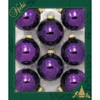 Bellatio 8x Stuks Glazen Kerstballen 7 Cm Koningspaars - Kerstbal
