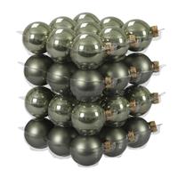 Bellatio 72x Graniet Groene Glazen Kerstballen 4 Cm Mat/glans - Kerstbal
