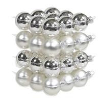 Bellatio 72x Zilveren Glazen Kerstballen 4 Cm Mat/glans - Kerstbal