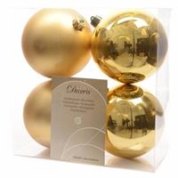 Onbreekbare Gouden Kerstballen 10 Cm - 8 Stuks - Kerstversiering