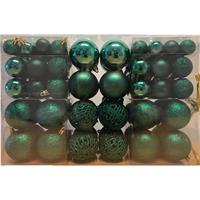 Bellatio 100x Emerald Groene Kunststof Kerstballen 3/4/6 Cm - Kerstbal