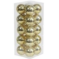 Bellatio 20x Gouden Kunststof Kerstballen 8 Cm - Glans - Onbreekbare Plastic Kerstballen - Kerstboomversiering Goud