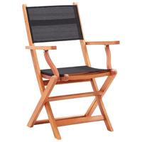 vidaXL Tuinstoelen 6 st inklapbaar eucalyptushout en textileen zwart