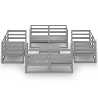 vidaXL 9-tlg. Garten-Lounge-Set Grau Kiefer Massivholz 