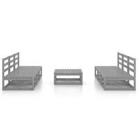 vidaXL 7-tlg. Garten-Lounge-Set Grau Kiefer Massivholz 