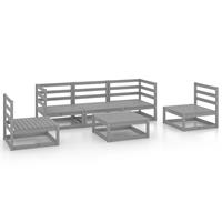 VIDAXL 6-tlg. Garten-Lounge-Set Grau Kiefer Massivholz