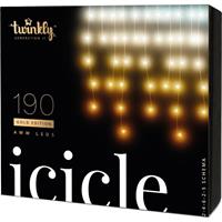 Twinkly Icicle Gold Edition  190 AWW LED Icicle Lights String Amber Warm White Cold White  Generation II
