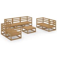 VIDAXL 8-tlg. Garten-Lounge-Set Honigbraun Massivholz Kiefer