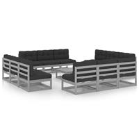 VIDAXL 13-tlg. Garten-Lounge-Set mit Kissen Kiefer Massivholz