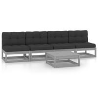 VIDAXL 5-tlg. Garten-Lounge-Set mit Kissen Kiefer Massivholz