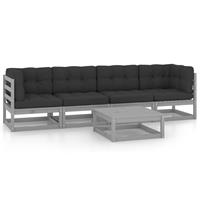 VIDAXL 5-tlg. Garten-Lounge-Set mit Kissen Kiefer Massivholz