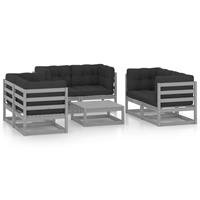 VIDAXL 7-tlg. Garten-Lounge-Set mit Kissen Kiefer Massivholz