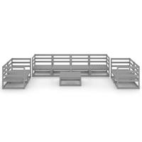 vidaXL 9-tlg. Garten-Lounge-Set Grau Kiefer Massivholz 