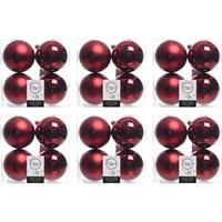 Decoris 24x Kunststof Kerstballen Glanzend/mat Donkerrood 10 Cm Kerstboom Versiering/decoratie - Kerstbal